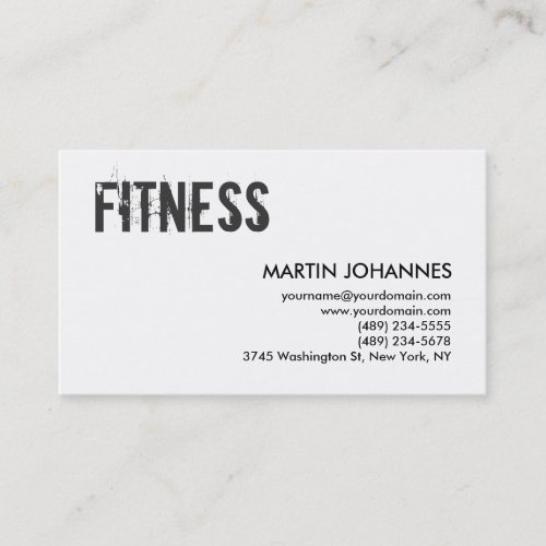 Personal Trainer Gray Black White Business Card