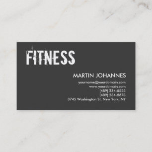 Personal Trainer Gray White Business Card