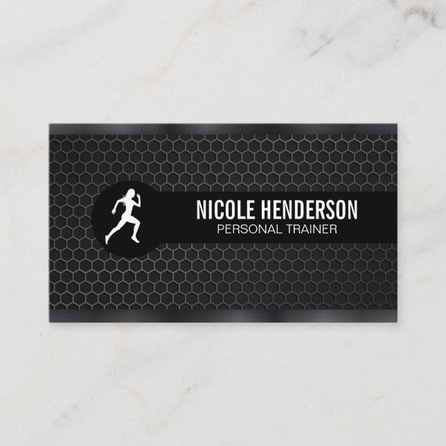 Personal Trainer | Gun Metal Trim | Carbon Fiber Business Card (Front)