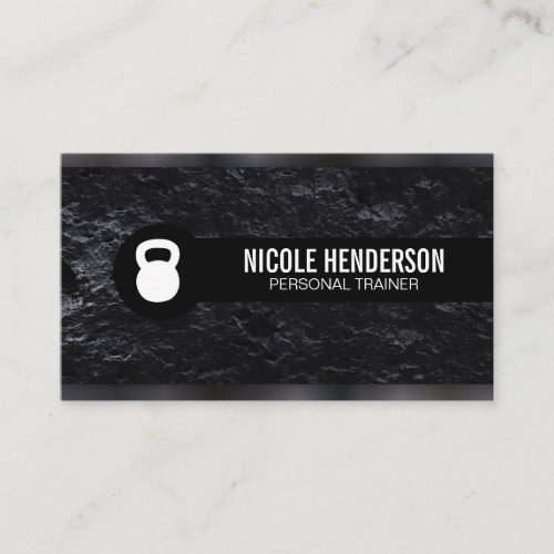 Personal Trainer  Gun Metal Trim  Slate Business Card