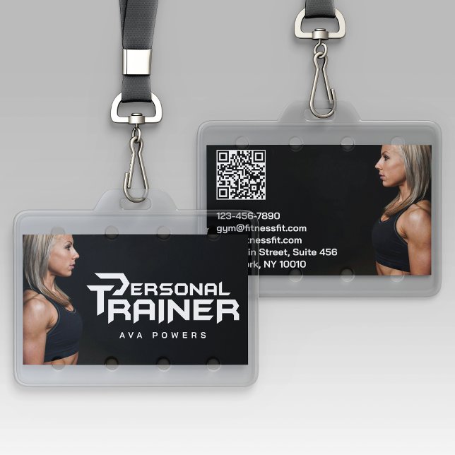 Personal Trainer Gym Fitness Personalized (2 SIDE) Badge (Creator Uploaded)