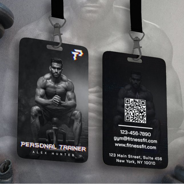 Personal Trainer Gym Fitness Personalized (2 SIDE) Badge (Creator Uploaded)