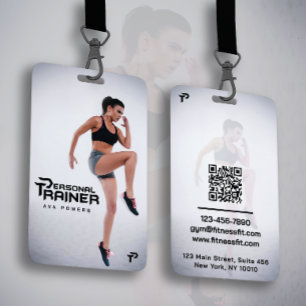 Personal Trainer Gym Fitness Personalized (2 SIDE) Badge