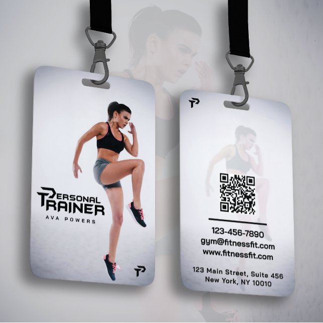 Personal Trainer Gym Fitness Personalized (2 SIDE) Badge (Creator Uploaded)