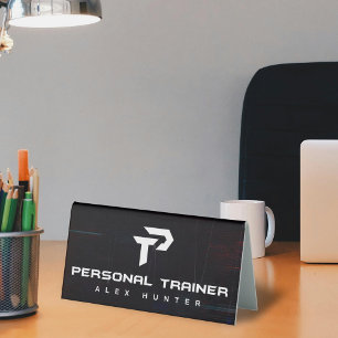 Personal Trainer Gym Fitness Personalized (2 SIDE) Table Tent