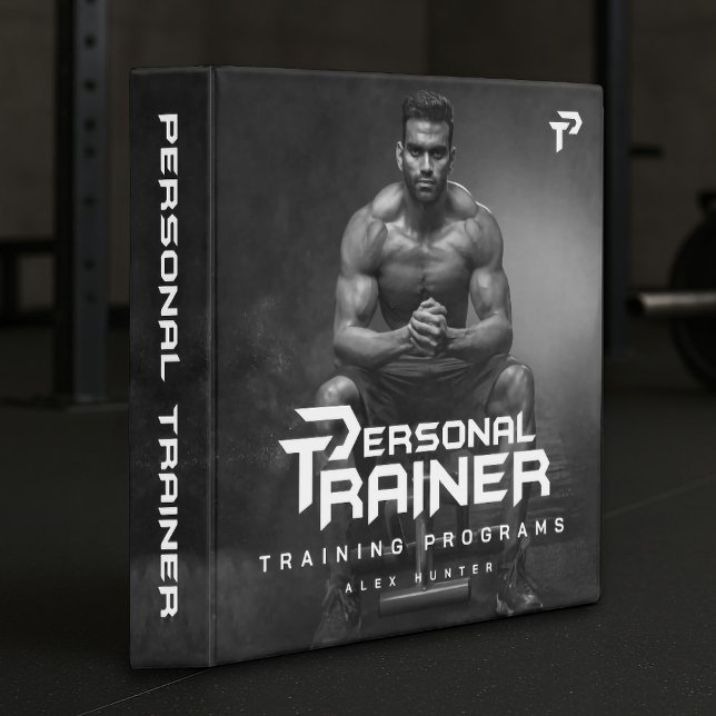 Personal Trainer Gym Fitness Personalized 3 Ring Binder (Creator Uploaded)