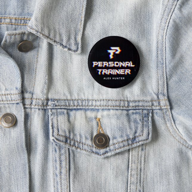 Personal Trainer Gym Fitness Personalized Button (In Situ)