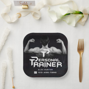 Personal Trainer Gym Fitness Personalized Paper Plates