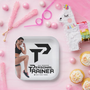Personal Trainer Gym Fitness Personalized Paper Plates