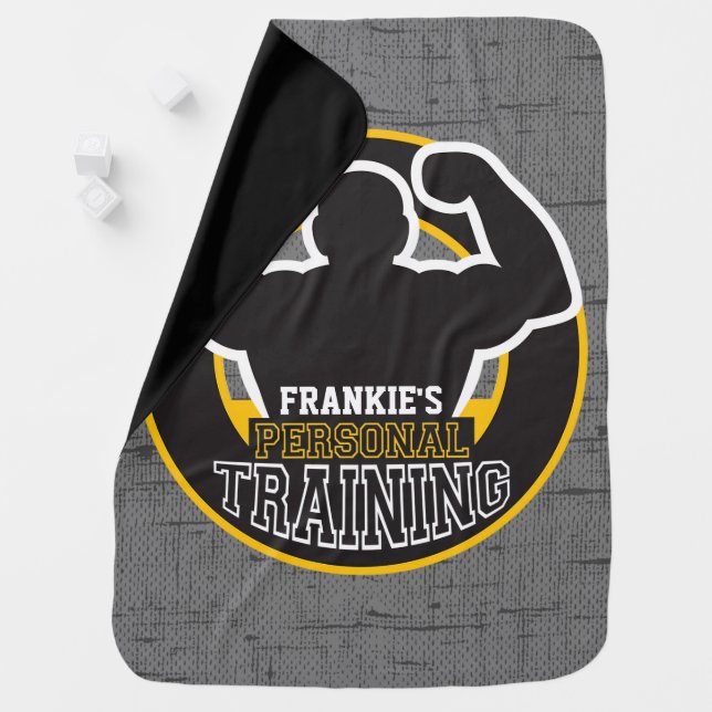 Personal Trainer GYM Power Training Fitness Custom Baby Blanket (In Situ)