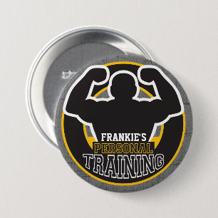 Personal Trainer GYM Power Training Fitness Custom Button
