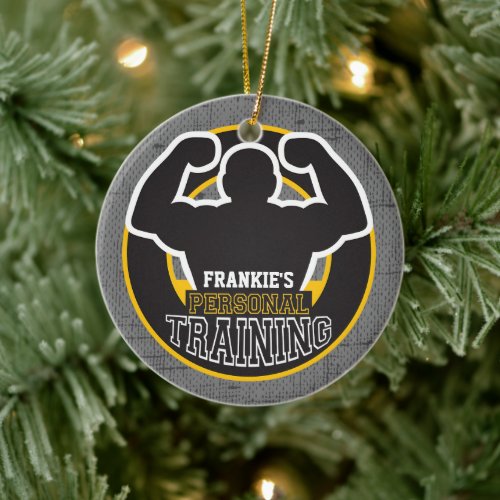 Personal Trainer GYM Power Training Fitness Custom Ceramic Ornament