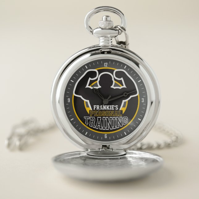 Personal Trainer GYM Power Training Fitness Custom Pocket Watch (Inside)