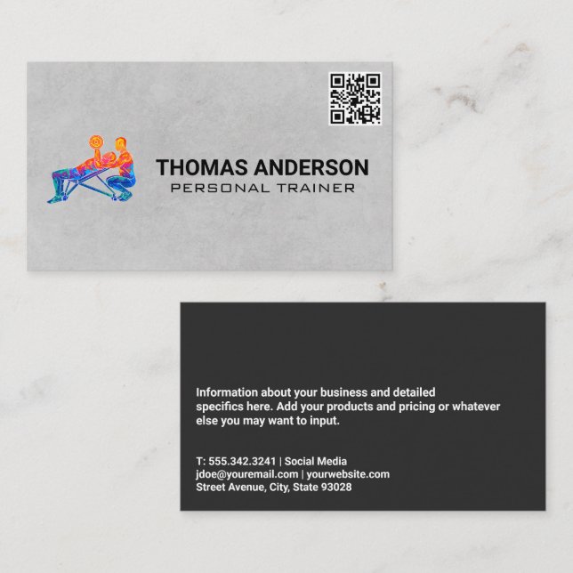 Personal Trainer Logo | QR Code Business Card (Front/Back)