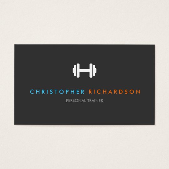 PERSONAL TRAINER LOGO With BLUE And ORANGE TEXT Business