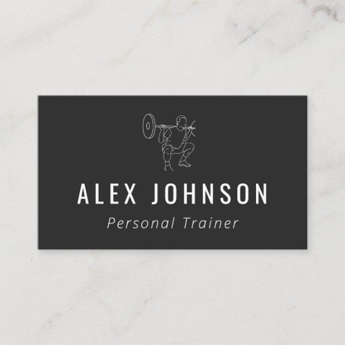 Personal Trainer Man Doing Squats Modern Sports    Business Card