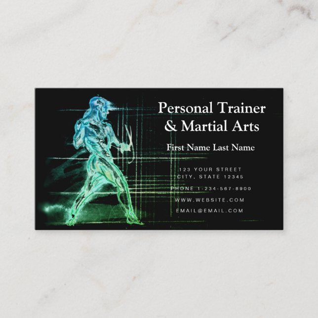 Personal Trainer & Martial Arts Business Card (Front)