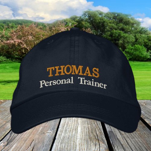 PERSONAL TRAINER name embroidered baseball cap