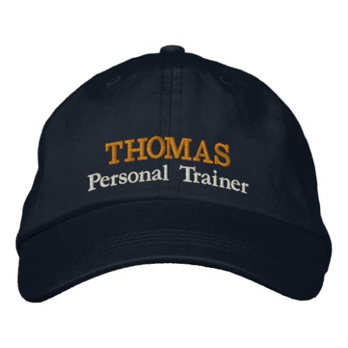 PERSONAL TRAINER name embroidered baseball cap
