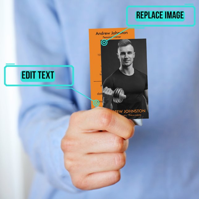 Personal Trainer or Coach Black & Orange Appointment Card (Please enjoy our business card)