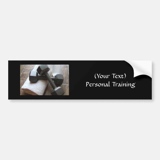 Personal Trainer or Fitness Dumbells Towel & Water Bumper Sticker (Front)