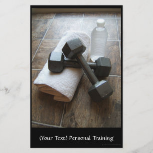 Personal Trainer or Fitness Dumbells Towel & Water Flyer
