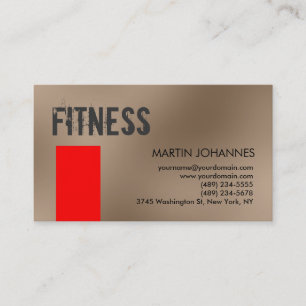 Personal Trainer Red Beige Business Card