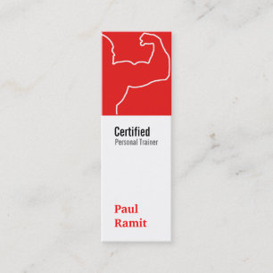 Personal Trainer Red Vertical Business Card
