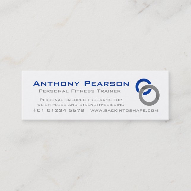 Personal Trainer skinny business promotion card (Front)