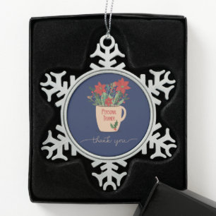 Personal Trainer Thank You at Christmas Snowflake Pewter Christmas Ornament