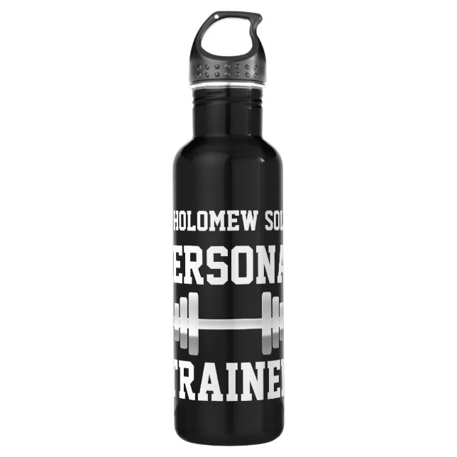 Personal Trainer Water Bottle, Personalized Name Stainless Steel Water Bottle (Front)