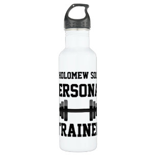 Personal Trainer Water Bottle, Personalized Name Water Bottle