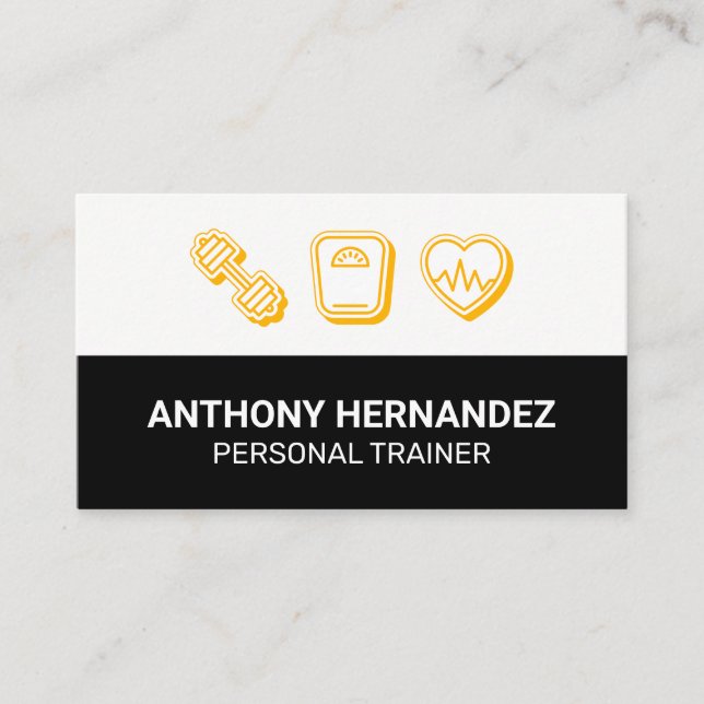 Personal Trainer | Weight Scale Heart Monitor Business Card (Front)