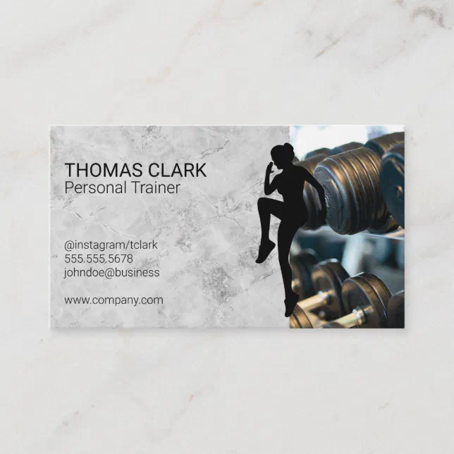 Personal Trainer Weights Business Card Zazzle