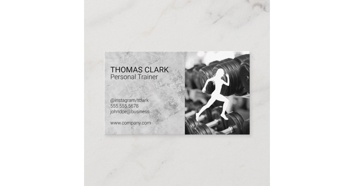 Personal Trainer Weights Runner Business Card Zazzle