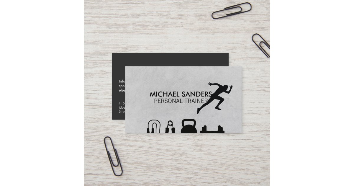 Personal Training Equipment Runner Business Card Zazzle