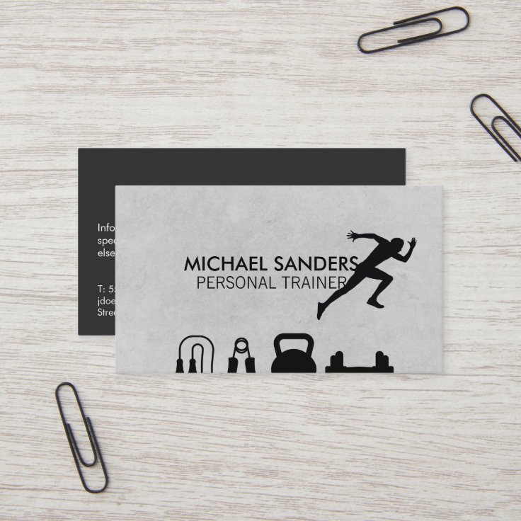 Personal Training Equipment Runner Business Card Zazzle