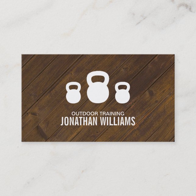Personal Training (wood) Business Card (Front)