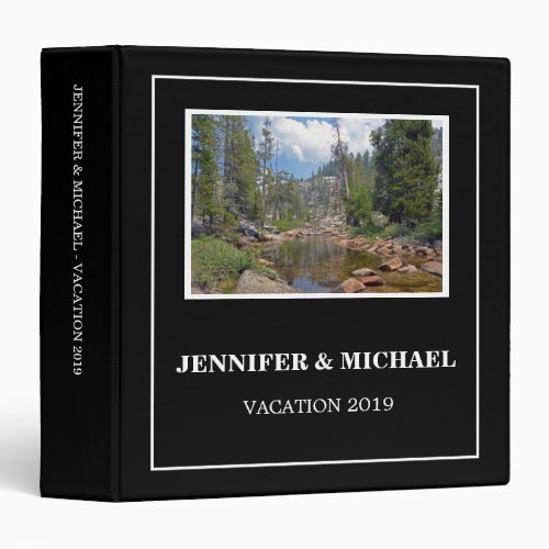 Personal travel holiday custom black photo album 3 ring binder