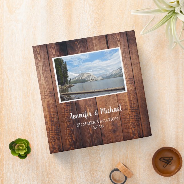 Personal travel holiday custom rustic photo album 3 ring binder (In Situ)