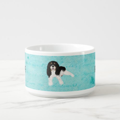 Personal Tri_Color Cavalier King Charles Spaniel  Bowl