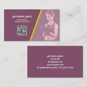 Personal Ttrainer Fitness Custom QR Business Card