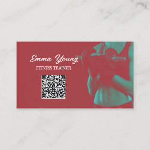Personal Ttrainer Fitness QR Code Business Card