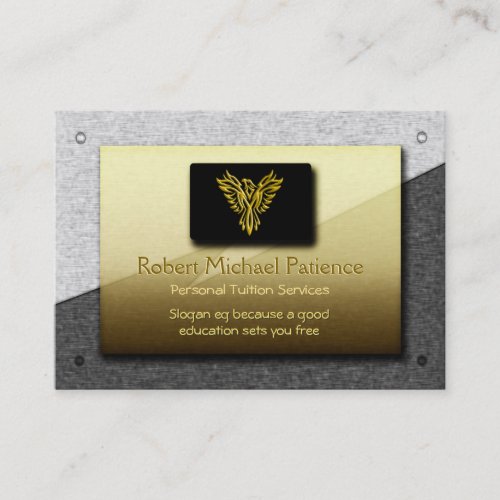 Personal Tutor _ gold on steel Business Card