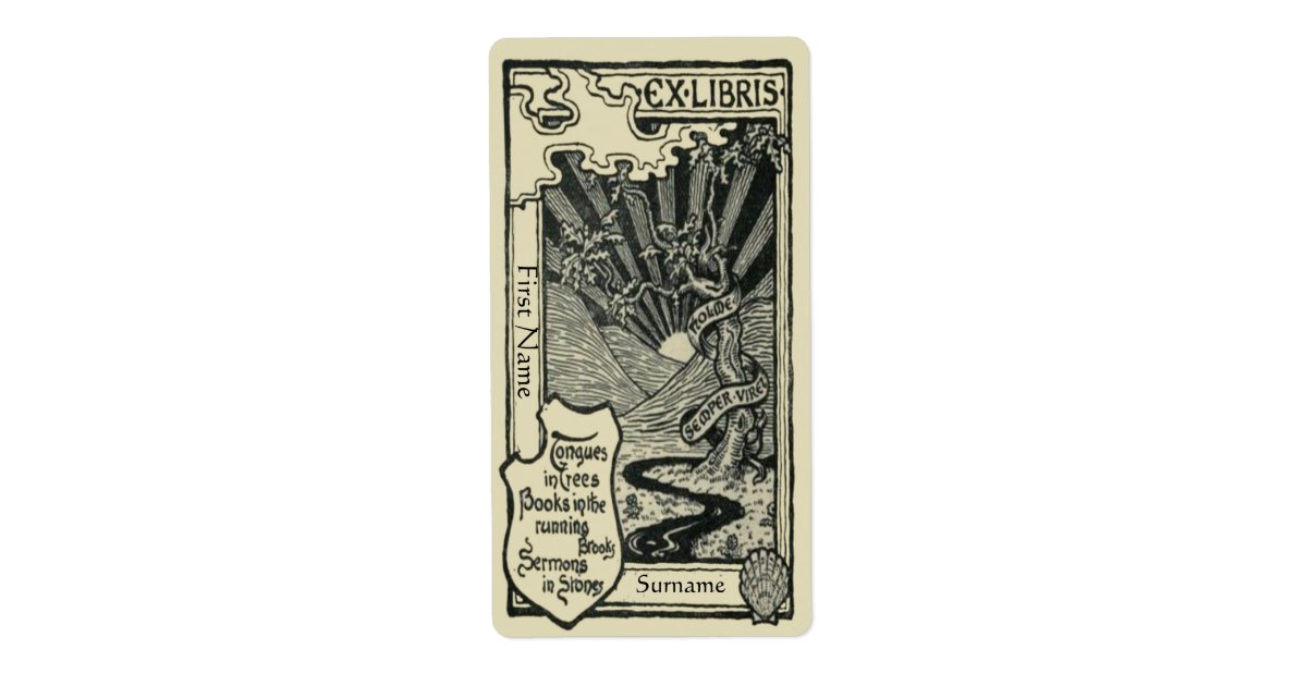 Personal Vintage Bookplate Labels | Zazzle.com
