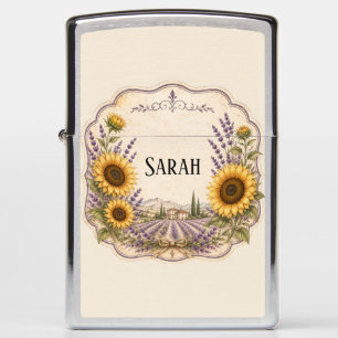 personal vintage provence lavender and sunflower zippo lighter