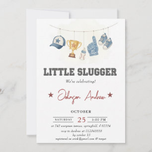 Personal Vintage Sports Baby Shower white theme Invitation