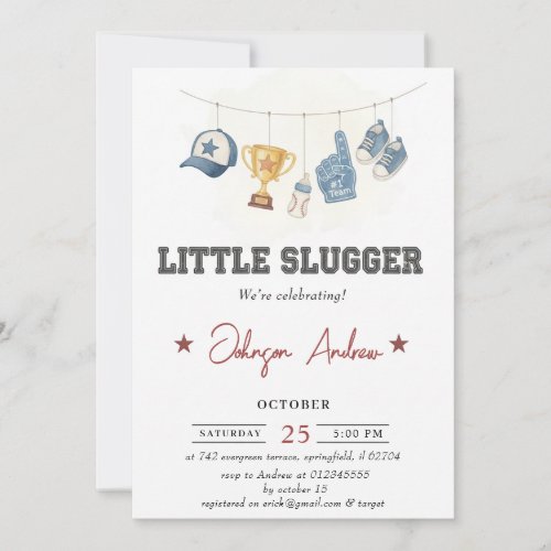 Personal Vintage Sports Baby Shower white theme