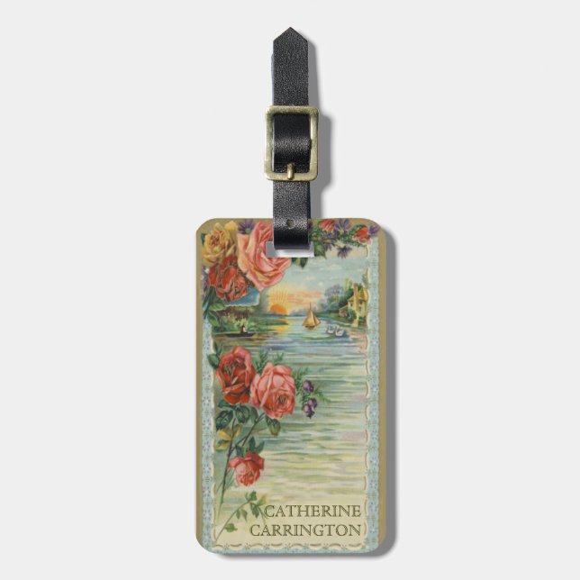 Personal Vintage Victorian Luggage Tag (Front Vertical)