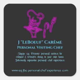 Personal Visiting Chef Experience Square Sticker